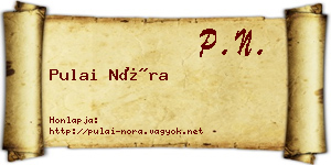 Pulai Nóra névjegykártya